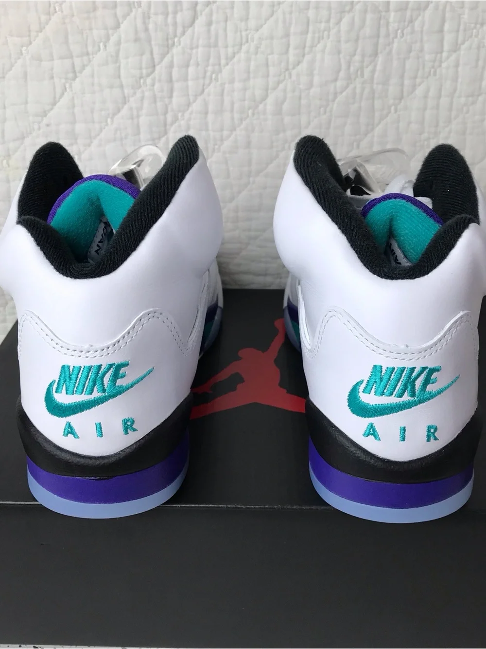Nike Air Jordan 5 Retro OG (GS) Shoes Youth SZ 5Y White Grape HQ7980-100
